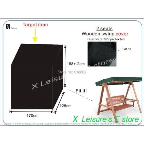 Free shipping 2 seater wooden swing chair cover,water-proofed cover. W170xD125xH168cm UV protect furniture cover