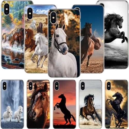 Horse Great Beauty Galloping Phone Case For iPhone 11 12 Pro XS XR X Max 7 8 6 6S Plus Mini + 5 SE Pattern Customized Coque Cove