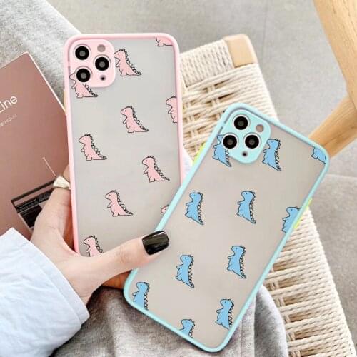 Dinosaur Crocodile Phone Case for iPhone X XS MAX XR 12 11 Pro Max 6s 7 8 Plus SE 2020 Cute Couple Hard Shockproof Back Cover