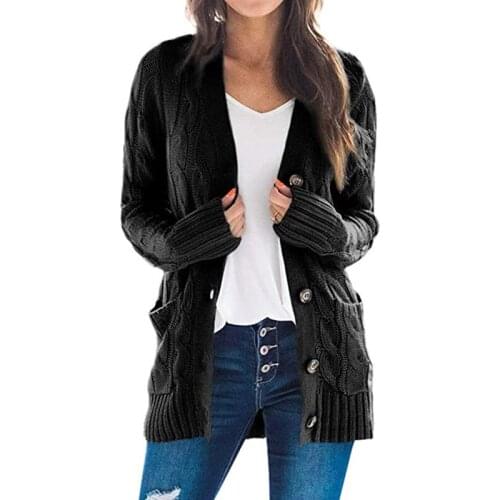 Women Long Sleeve Buttons Knit Coat Long Sleeve Cardigan Top Casual Long Sleeve Top for Women Ladies