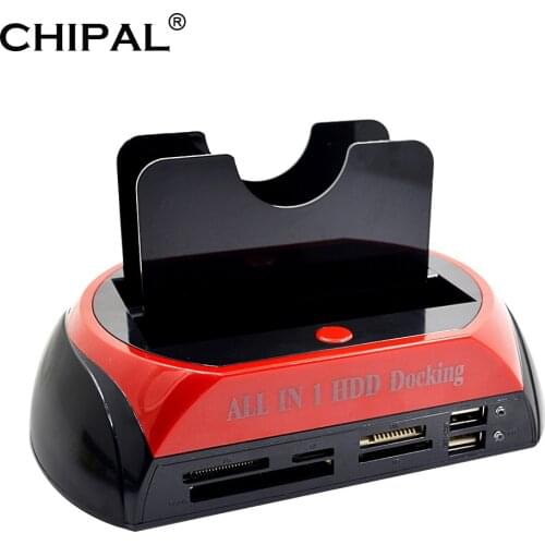 HDD Docking Station Dual Internal Hard Disk Drive Docking Station Base HDD Enclosure for 2.5 Inch 3.5 Inch IDE/SATA USB 2.0