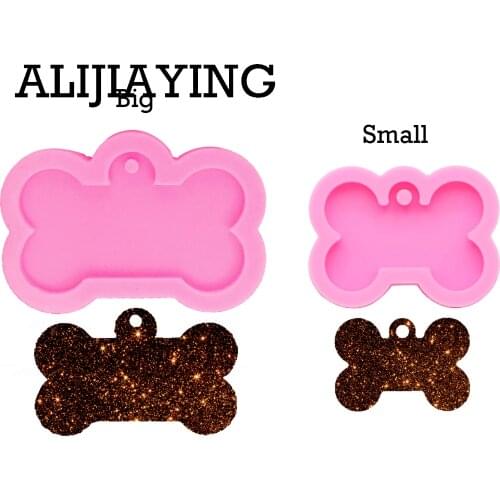 DY0061 DIY Dog bone shape keychain silicone mould dog tag key ring mold epoxy resin molds for jewelry