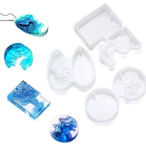 3 Sets of Island Resin Mold Epoxy Resin Silica Gel Mold Jewelry Mold DIY Marine Style Handicraft Decoration