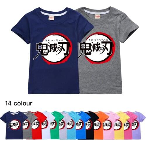 Cartoon Demon Slayer Kimetsu No Yaiba Print T Shirts Kid Baby Boy Summer Top Funny Japanese Anime Girl Tee Cute Children Clothes