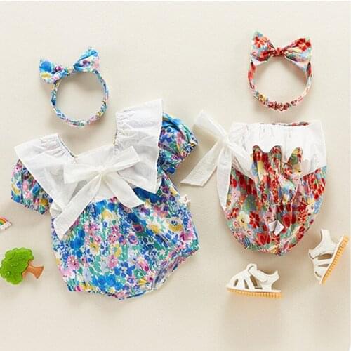 Melario Floral Girls Rompers New Fashion Newborn Toddler Kids Girl Clothes Bodysuit Print Jumpsuit Baby Clothing Outfit Sunsuit