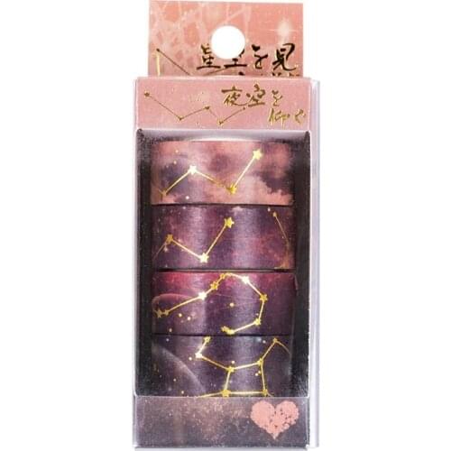 Starry Sky Cherry Blossoms Washi Tape Adhesive Tape DIY Scrapbooking Sticker