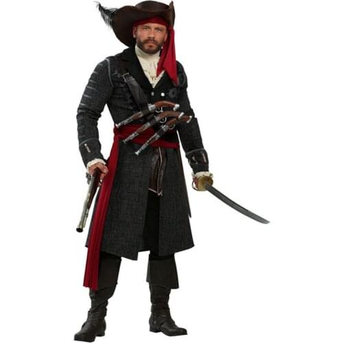 Captain Pirate Costumes Black beard pirate cosplay costume Halloween party Easter Stage Show clothing