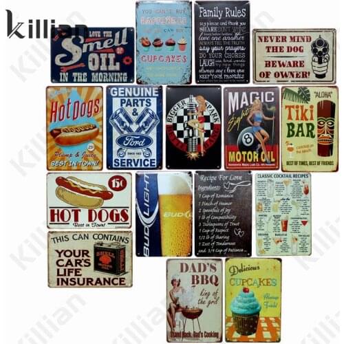 Retro Restaurant Menu Metal Plaque Room Text Tin Sign Home Decoration Shop Wall Metal Plate Metal Poster Bar Club Decoration