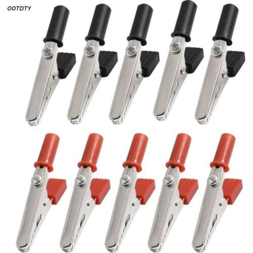 Metal Alligator Clips Clamp Electrical Test Clamps Connector Assortment Test Lead Connect Socket to Battery 10Pcs 50mm