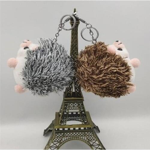 Cute Plush Hedgehog Toys Key Chain Ring Pendant Plush Toy Animal Stuffed Anime Car Fur Gifts For Women Girl Toys Doll