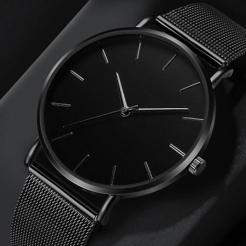 Fashion Casual Watch Womens Metal Hour Reloj Mujer Quartz Wristwatch Simple Montre Femme Mesh Black Stainless Steel Bracelet saa