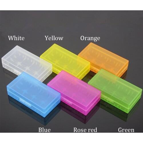 Portable Carrying Box 18650 Battery Case Storage Acrylic Box Colorful Plastic Safety Box for 18650 Battery and 16340 Battery 100
