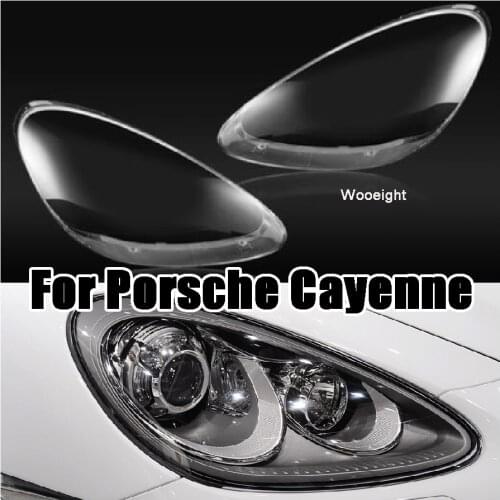 Wooeight Front Headlight Transparent Lampshade Headlamp Cover Lamp Shell Headlights Lens Glass Fit For Porsche Cayenne 2007-2017