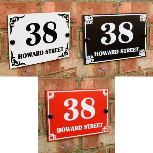 DIY House Number ACRYLIC HOUSE DOOR GATE NUMBER PLAQUE WALL SIGN NAME PLATE