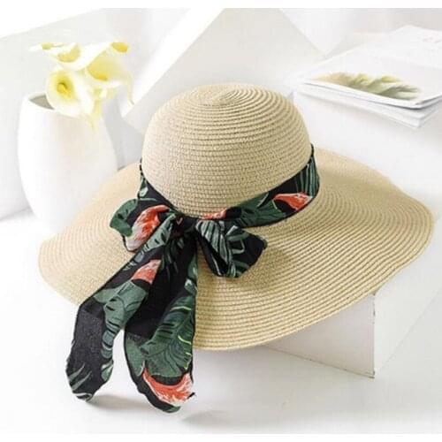 Summer Wide Big Brim floppy Straw Hats Sun Hats For Women UV Protection Panama Beach Hats Ladies bow hat chapeau femme ete