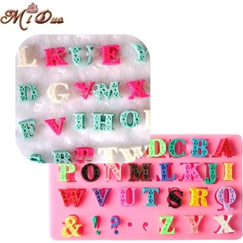 Silicone Mold Alphabet capital cake mold fondant mold cake decorating tools chocolate gumpaste mold confectionery Candy moulds