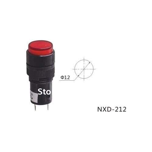 Indicator pilot light NXD-212 DC12V DC24V AC220V 12mm,Indicator Switch