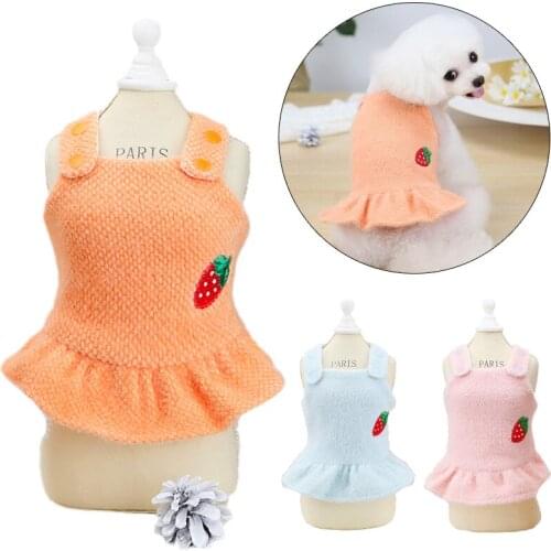 Warm Winter Pet Puppy Print Dress Kawaii Dog Clothes for Small Medium Dogs Chihuahua Shih Tzu Cat Clothing Skirt ropa para perro