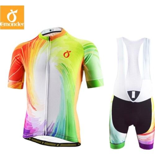 Cycling Jersey Set 2021 Summer Short Sleeve Bib Shorts 4D Gel Pad MTB Road Bike Clothing Ropa ciclismo Emonder