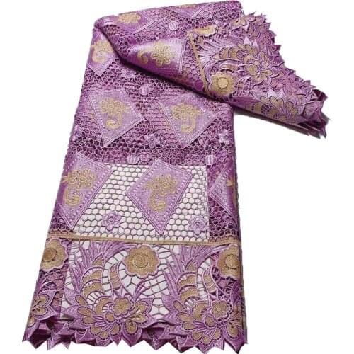 High Quality Embroidered African Lace Fabric For Nigerian Wedding Dress,Water Soluble Lace With Guipure Cord Lace Fabric ELA110