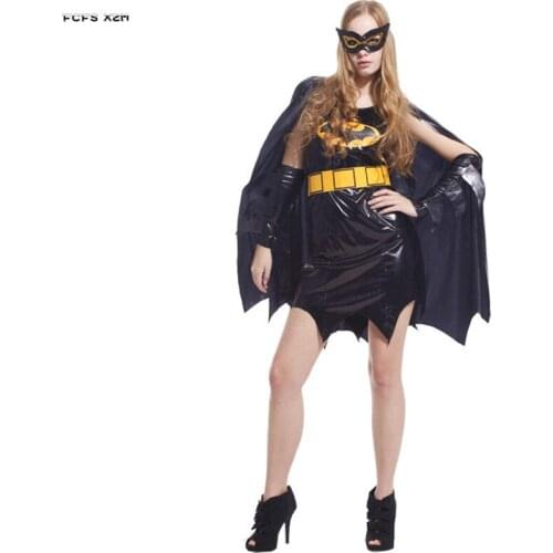 Woman Halloween Bat Costumes Female Super hero Movie Cosplay Carnival Purim parade Masquerade Nightclub Bar Role play dress