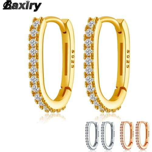 New 925 Sterling Silver Hoop Earrings Original For Women Luxury Statement Vintage Designer Earring Gold Fashion Jewelry Gifts