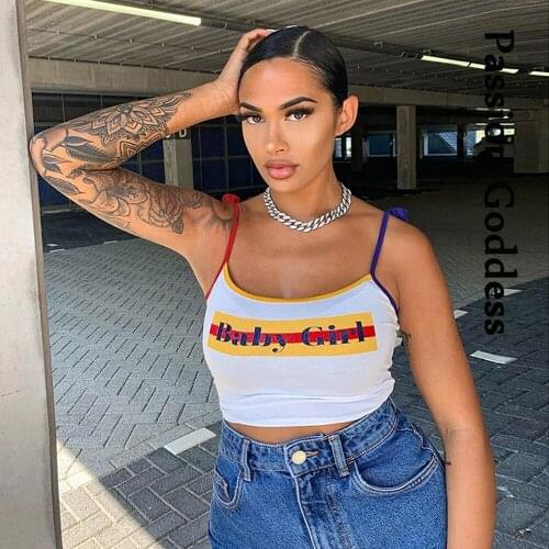 Cute Women Patchwork Bandage Cami Top Letter Print Camisole Low-cut Crop Top Backless Bustier Lingerie Bralette White Corset Top