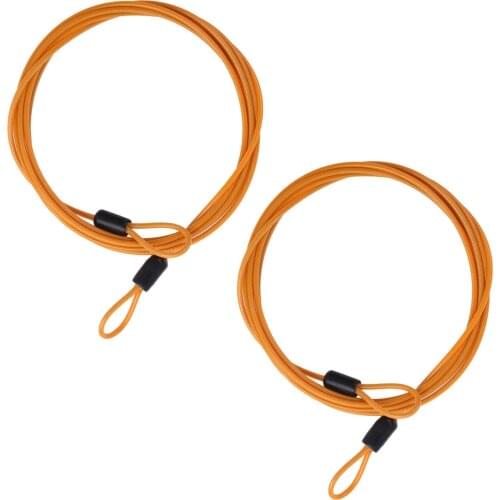 2 Braided Steel Security Cord Heavy Duty Bicycle Padlocks Luggage Lock Safety Cable Flexible Double-Loop Fastener Cables for Bag