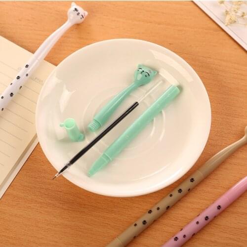 20 Pcs Creative Animal Stationery Cute Cartoon Cat Gel Pen Black Wholesale Factory Direct Pens for Writing Estojos De Escola