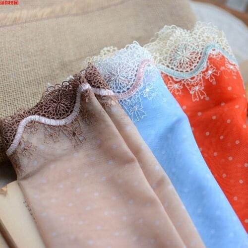 3M/lot 19cm wide Exquisite orange water-soluble mesh lace unilateral embroidery baby clothes lace accessories SC813