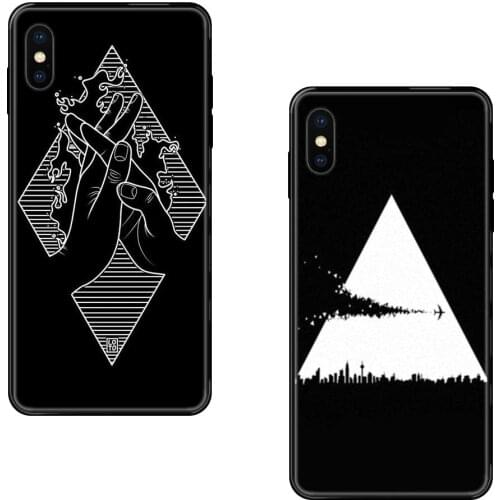 Abstract Black And White Triangle Black Soft TPU Cell Phone Cases Select For Huawei Honor Play V10 View Mate 10 20 20X 30 Lite