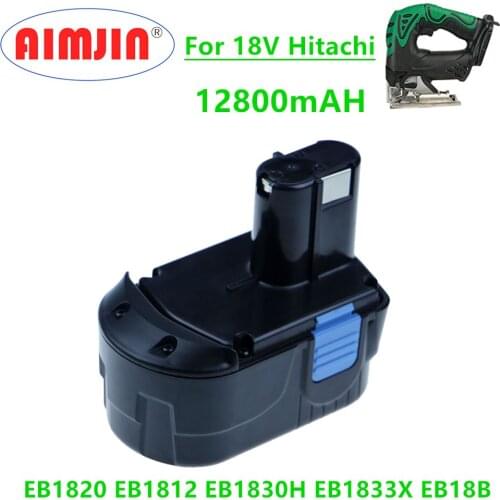 Latest Upgrade 18V 12.8Ah Power Tool Battery for Hitachi Power Tool Screwdriver Drill: EB1820 EB1812 EB1830H EB1833X EB18B
