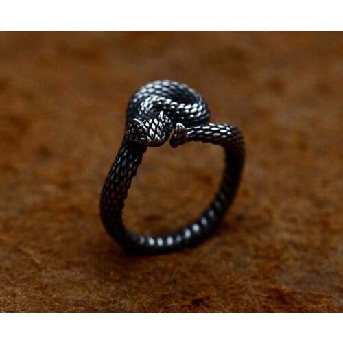 Beier 316L stainless steel Rattlesnake Classic Animal Cobra Mens Ring Punk High Quality Jewelry LLBR8-731R