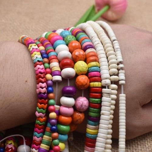 Natural Stone Round Loose Spacer Beads 15" Turquoises Beads Colour Cut Faceted Stone Beads For Jewelry Making Accessories