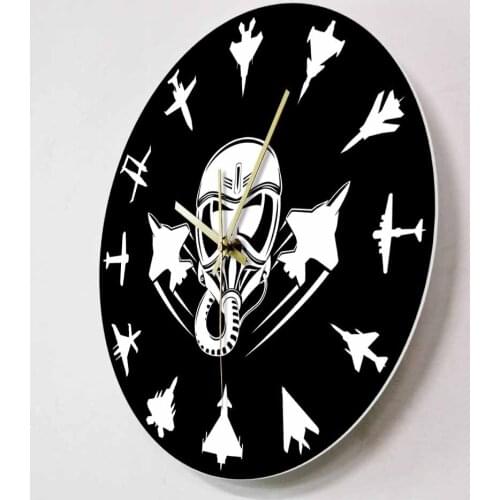 Jet Fighter Silent Wall Watch Military Jet Aircraft Modern Wall Cloc Aviation Wall Art Air Planes Aviator Home Decor Pilot Gift