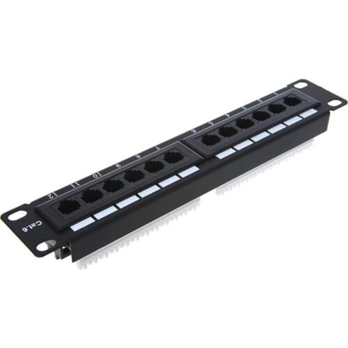 Cat6 12 Port RJ45 Patch Panel UTP LAN Network Adapter Cable Connector