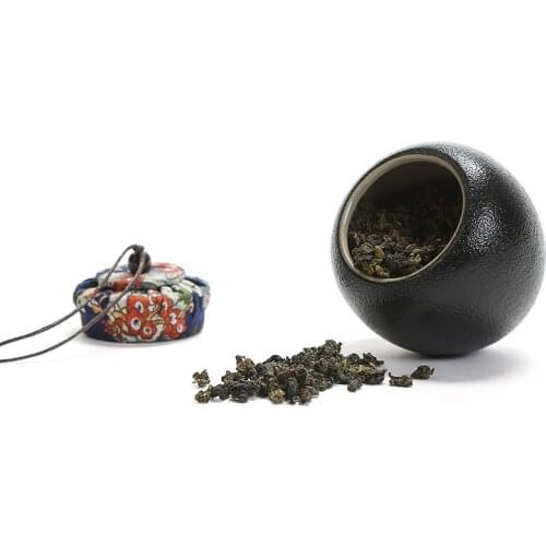 Black Ceramic Tea Caddy Sealed Jar For Home Teahouse Tea Shop Office Moistureproof Retro Style Storage Tank For Beans Dry Fruit