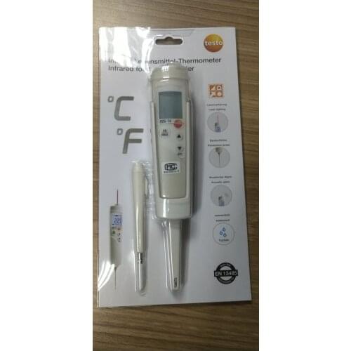 Testo 826-T4 Audible Light Alarm Digital Penetration Infrared Food Thermometer 0563 8284 For Yoghurt/Cheese/Meat Etc