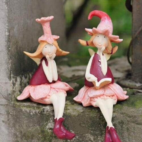 American Balcony Decoration Sculpture Resin Ornaments Flower Pot Set Flower Fairy Gardening Accessories Micro Landscape Supplies