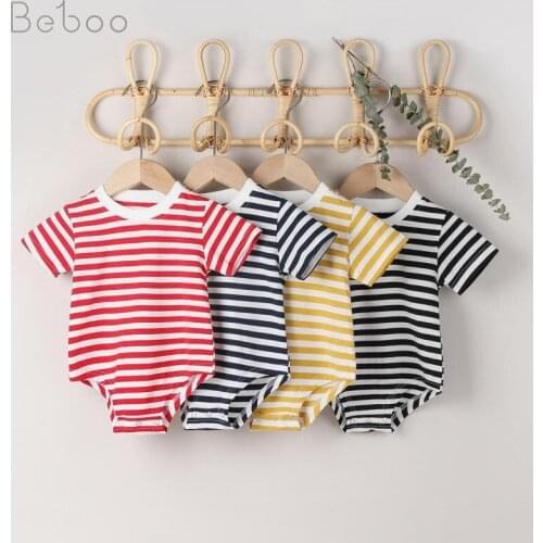 Baby Bodysuit Ins Korean 2021 Summer Hot Sale Casual Short Sleeve 100%cotton jumpsuit Clothing For 0-24m Newborn Girl And Boy