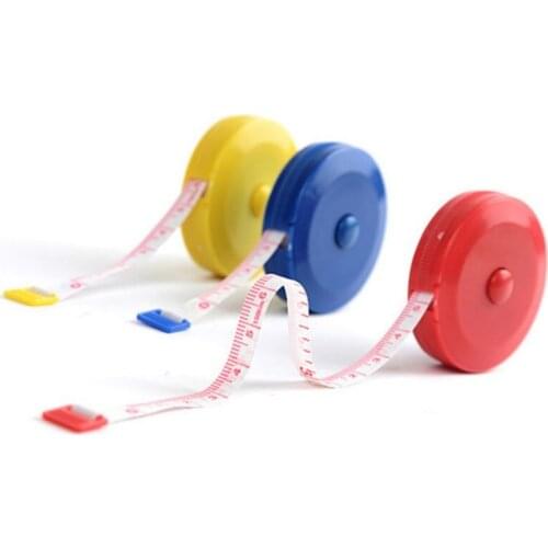 Tape Measure 60-Inch 1.5 Meter Round Plastic Soft Retractable Measuring Tape Random Color New