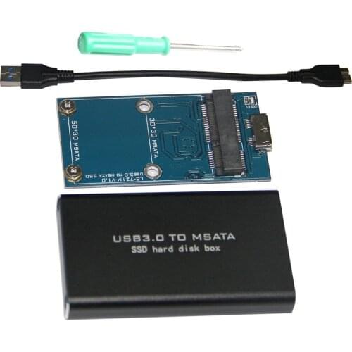 LS-721M Protable USB 3.0 TO MSATA SSD Hard Disk Box For 3060/3042 Computer PC Notebook External Memory Storage With Cable