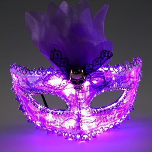 Halloween Mask Mixed Color Led Mask Party Masque Masquerade Masks Neon Maske Electric syllable Christmas Glowing eye mask