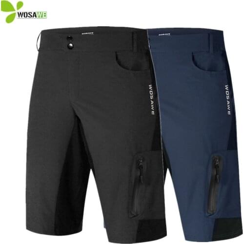 WOSAWE Mens MTB Bike Shorts Breathable Rain Repellent Bottom+Padded Protection Underwear Bicycle Wear Downhill Cycling Shorts