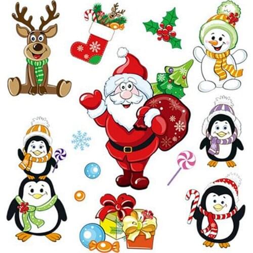 Father Christmas Patches for clothing Picture Stickers Iron On Patch Transfer Strange Things Clothes Painting Animal Street Icon