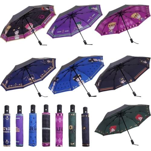 New creative design folding umbrella two-sided printing waterproof umbrella High quality JoJos Bizarre Adventure Cosplay Prop