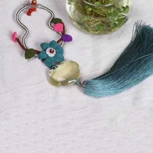 Wholesale Yellow Natural Crystal Bracelets With Weave Flower Butterfly Tassel Handheld Bracelets for Women Gifts Trendy Jewelry