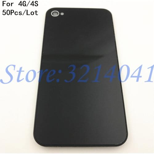 50Pcs/Lot Original New Phone Back Cover Case Replacement For iphone 4 4G 4S Rear Glass Battery Door Housing With Logo