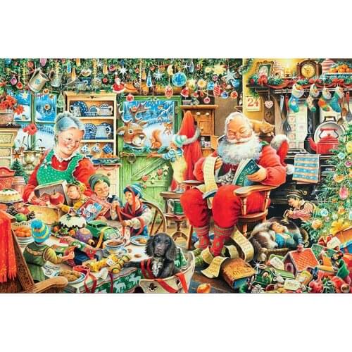 Warm Christmas day The wooden puzzle 1000 pieces ersion jigsaw puzzle white card adult childrens educational toys
