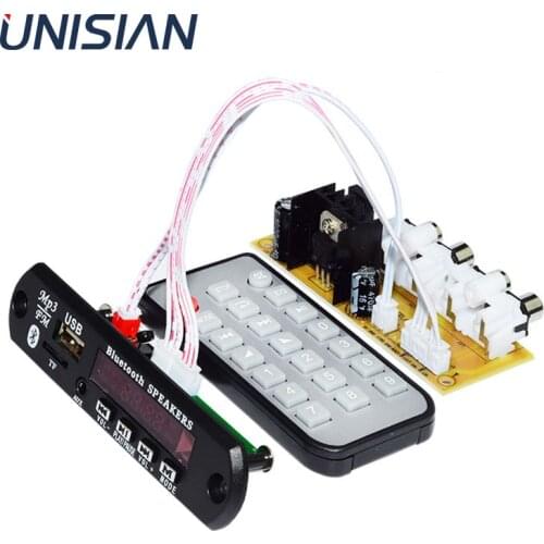 UNISIAN Bluetooth Decoder Board HIFI MP3 WMA Audio Player Support Aux USB Disk TF-Card Radio Decoder module for Car Amplifer